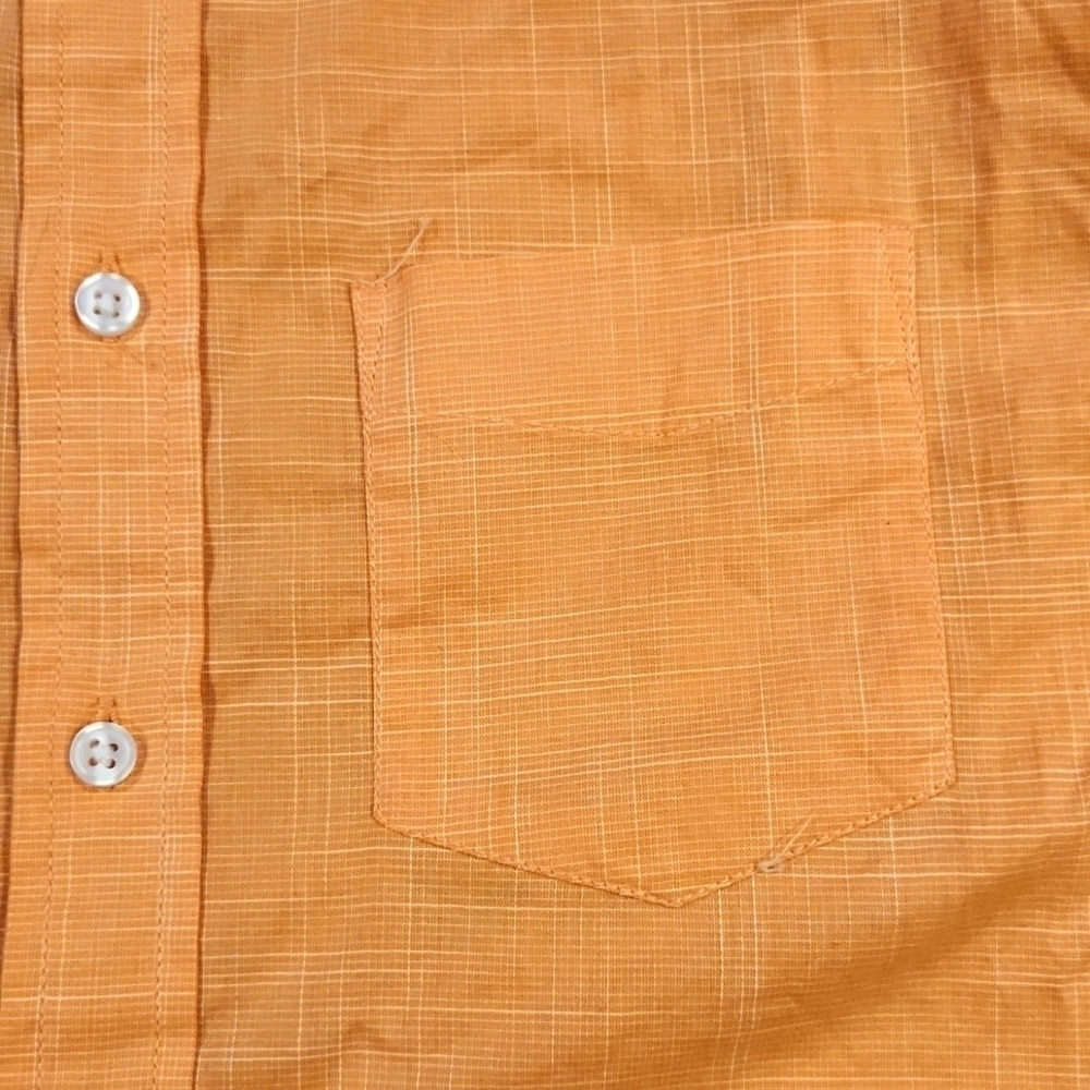 3/$20 Club Room Orange Square Print Button-Up Shirt - Picture 6 of 10